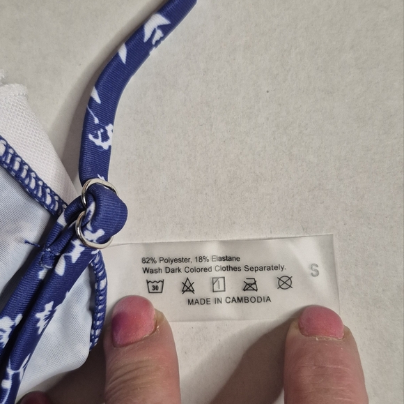 SHEIN Blue Floral Women's One Piece Swimsuit - Picture 4 of 4